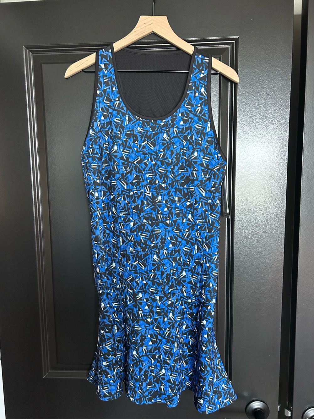 Grand Slam Blue & Black Geometric Tank Dress
